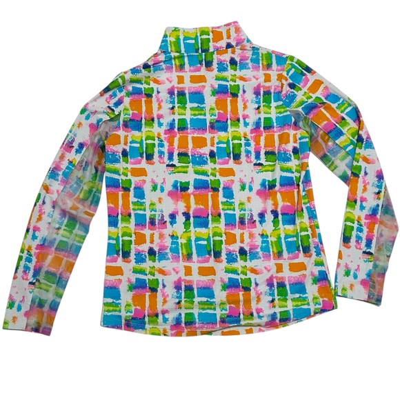 IBKÜL Women Long Sleeve Quarter Zip Top Abstract Outdoor Golf Pickleball Size M - Picture 5 of 8